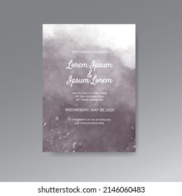 Wedding invitation with abstract watercolor background