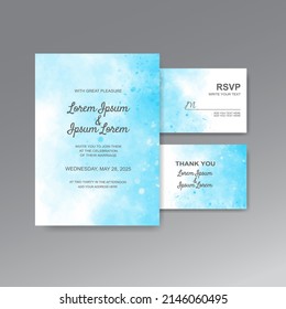 Wedding invitation with abstract watercolor background