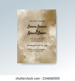 Wedding invitation with abstract watercolor background