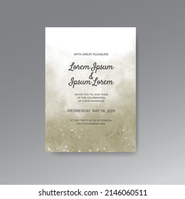 Wedding invitation with abstract watercolor background