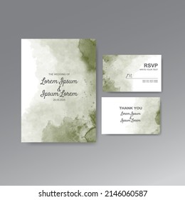 Wedding invitation with abstract watercolor background
