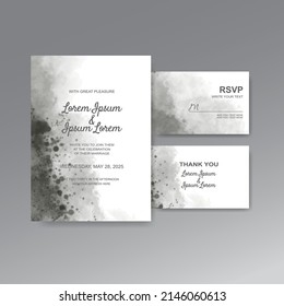 Wedding invitation with abstract watercolor background