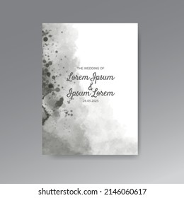 Wedding invitation with abstract watercolor background