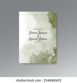 Wedding invitation with abstract watercolor background