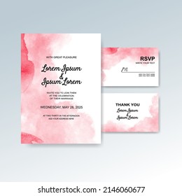 Wedding invitation with abstract watercolor background