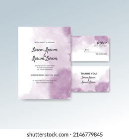Wedding invitation with abstract watercolor background