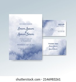 Wedding invitation with abstract watercolor background