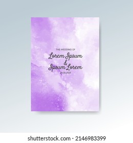 Wedding invitation with abstract watercolor background