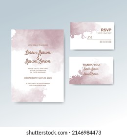 Wedding invitation with abstract watercolor background