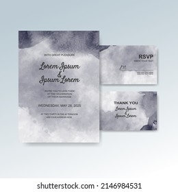 Wedding invitation with abstract watercolor background