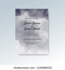 Wedding invitation with abstract watercolor background