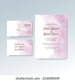 Wedding invitation with abstract watercolor background