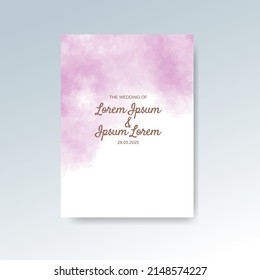 Wedding invitation with abstract watercolor background