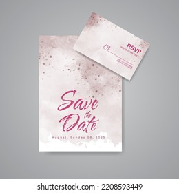 Wedding invitation with abstract watercolor background