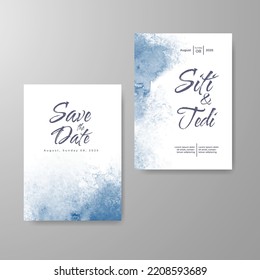 Wedding invitation with abstract watercolor background