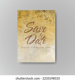 Wedding invitation with abstract watercolor background