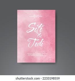 Wedding invitation with abstract watercolor background