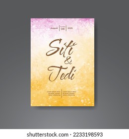 Wedding invitation with abstract watercolor background