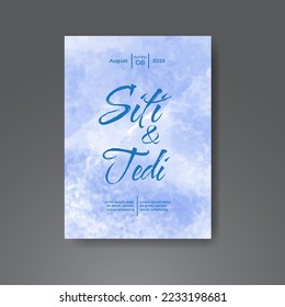 Wedding invitation with abstract watercolor background