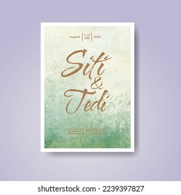 Wedding invitation with abstract watercolor background