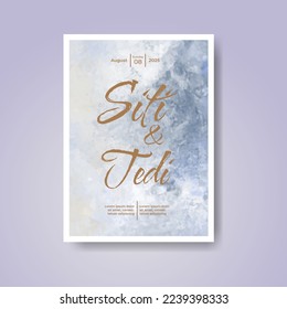 Wedding invitation with abstract watercolor background