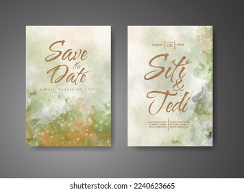 Wedding invitation with abstract watercolor background