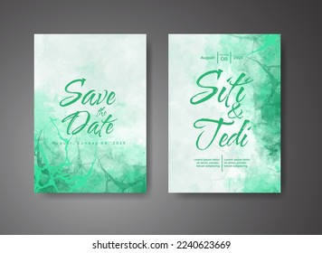 Wedding invitation with abstract watercolor background