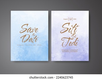 Wedding invitation with abstract watercolor background