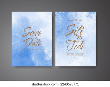 Wedding invitation with abstract watercolor background