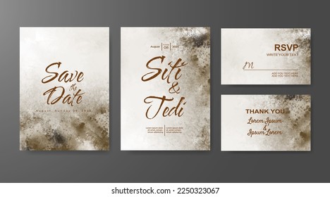 Wedding invitation with abstract watercolor background