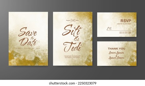 Wedding invitation with abstract watercolor background