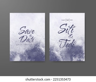 Wedding invitation with abstract watercolor background