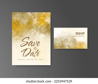 Wedding invitation with abstract watercolor background