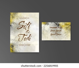 Wedding invitation with abstract watercolor background