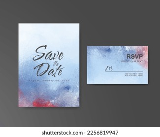 Wedding invitation with abstract watercolor background