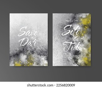 Wedding invitation with abstract watercolor background