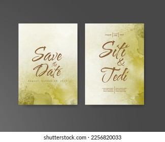 Wedding invitation with abstract watercolor background