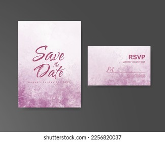 Wedding invitation with abstract watercolor background