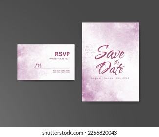 Wedding invitation with abstract watercolor background
