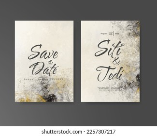 Wedding invitation with abstract watercolor background