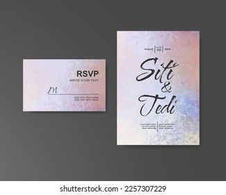 Wedding invitation with abstract watercolor background