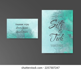 Wedding invitation with abstract watercolor background
