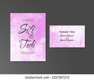 Wedding invitation with abstract watercolor background
