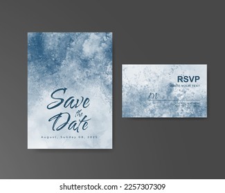 Wedding invitation with abstract watercolor background