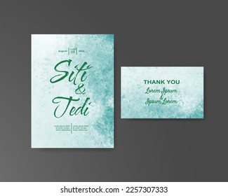 Wedding invitation with abstract watercolor background
