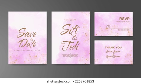 Wedding invitation with abstract watercolor background