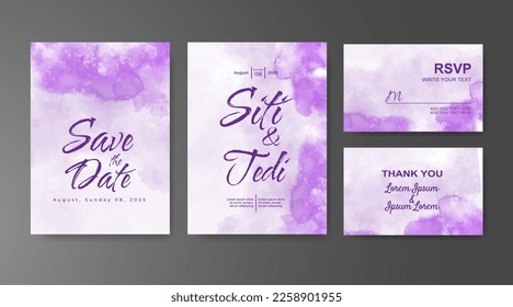 Wedding invitation with abstract watercolor background