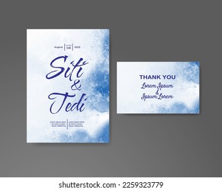 Wedding invitation with abstract watercolor background