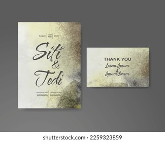 Wedding invitation with abstract watercolor background