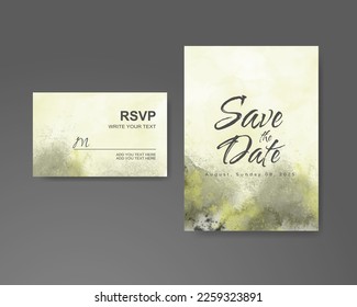Wedding invitation with abstract watercolor background